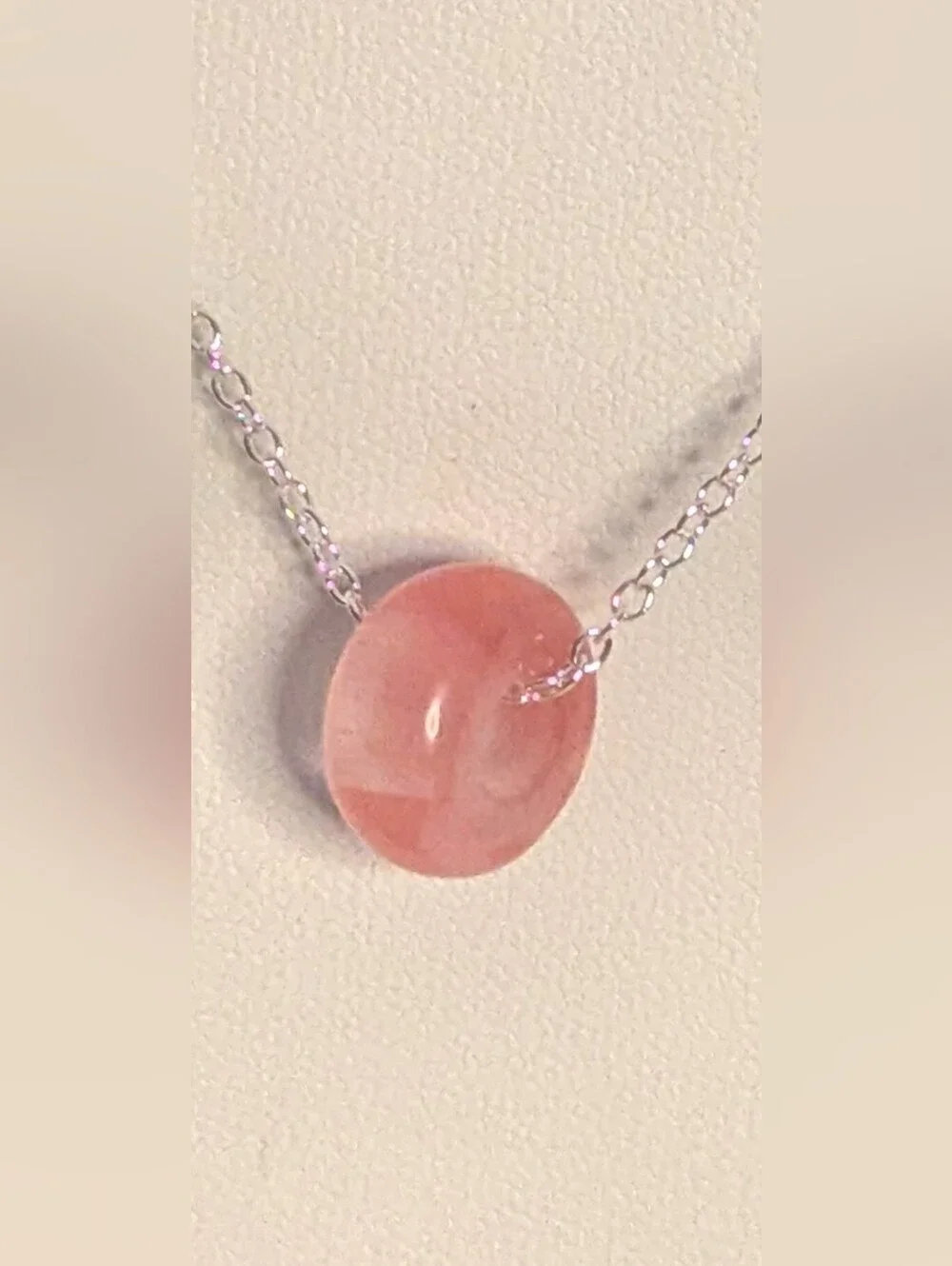 Delicate Strawberry Quartz Minimalist Bead Necklace